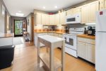 The kitchen island provides additional counterspace 